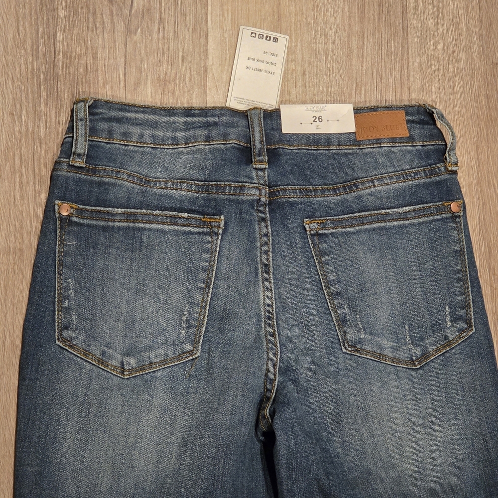 HOT ! Judy‎ Blue 29 Relaxed Fit Jeans Distressed Mid Rise Stretch JB8271 DK - Picture 4 of 8
